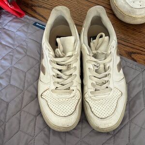 White and Brown Sneakers
